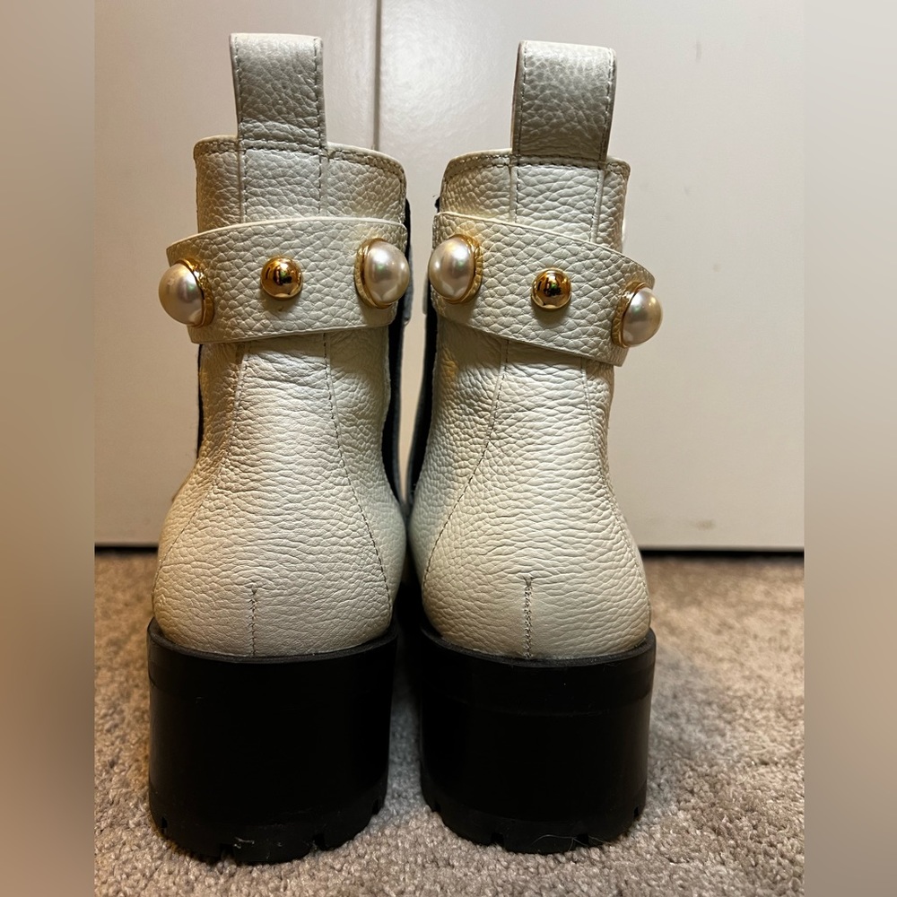 Karl Lagerfeld Paris Pola Faux Pearl Studded Chelsea Boots - Picture 4 of 7